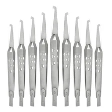 Orthodontic Bracket Holding Tweezers Hole Style Reverse Action Bracket Placer 