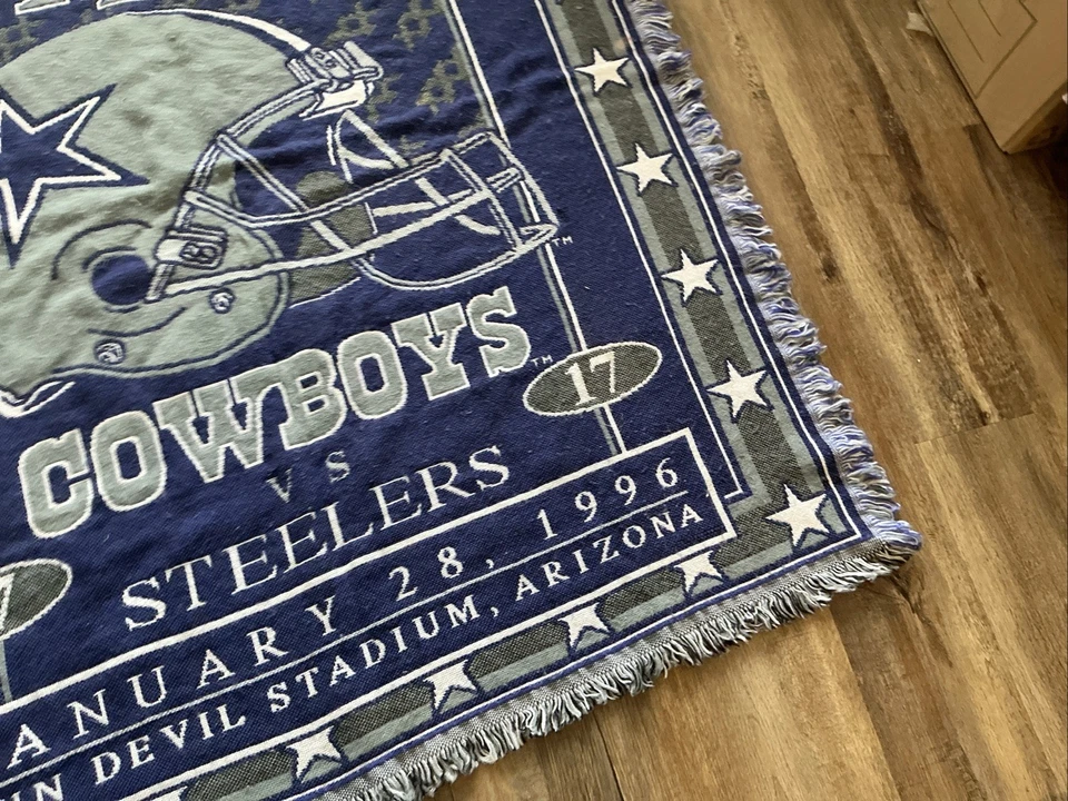 Manta tapiz de colección 1996 Dallas Cowboys Super Bowl XXX Champions 50 x 58 Foto 4 de 4