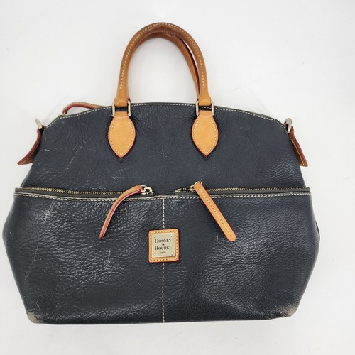 Tracolla Dooney &amp; Bourke Lexington Croc In Pelle Goffrata Marrone Oro Arancione Rara