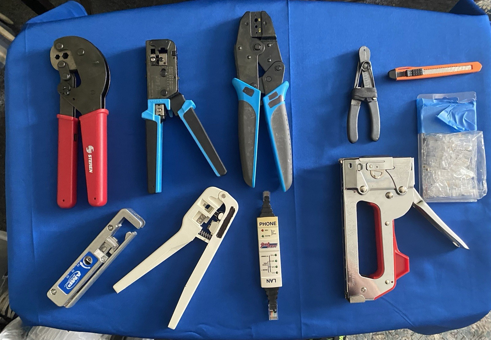 IT Coaxial Ethernet Cable Tools and Accessories - See Photos-image