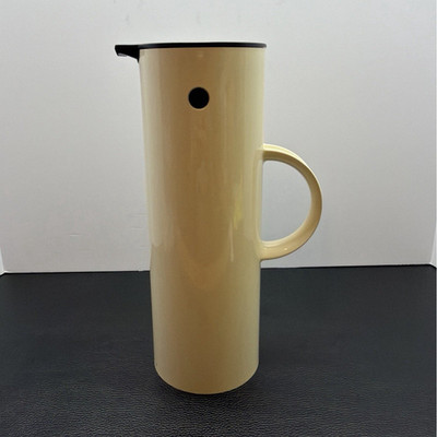 Stelton Vacuum Flask Beige Plastic Handle Insulated Twist Lid Erik Magnussen
