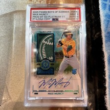 Max Muncy 2025 Panini Boys Of Summer Patch Auto 1/1 PSA 9/9