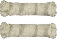 200 Ft Natural Cotton Rope, Clothesline Cord, 1/4 Inch General Purpose