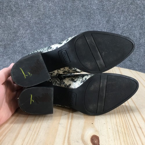 Sam Edelman Ankle Boots Women 8.5M Gray Snake Print Jenna Block Heel Side Zip - Picture 11 of 16
