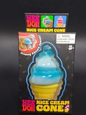 Nee Doh Ice Cream Cone Squeeze Squishy Toy Blue