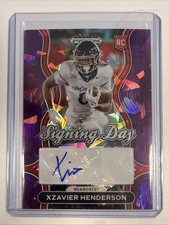 2025 Prizm Draft Picks Xzavier Henderson Signing Day Auto Purple Ice /199 #SD-XH