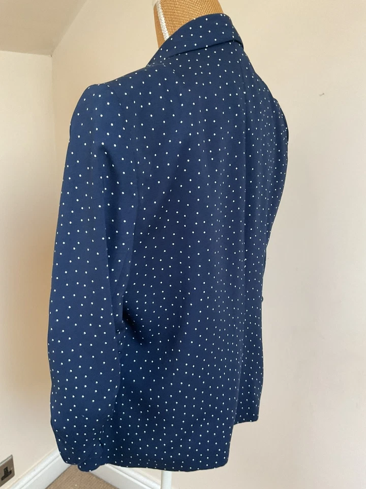 Tu Woman Size 14 jacket Blazer Navy & White Spot - Image 4 of 4