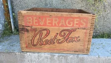 Vintage Red Fox Beverages Wooden Crate Providence RI