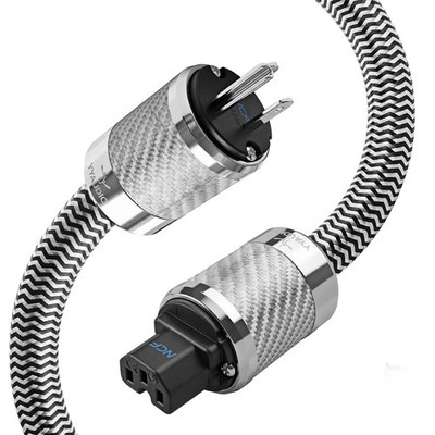 YYAUDIO 6N OCC Carbon Fiber US Plug IEC C13 HiFi Audio Power Cable US Standard