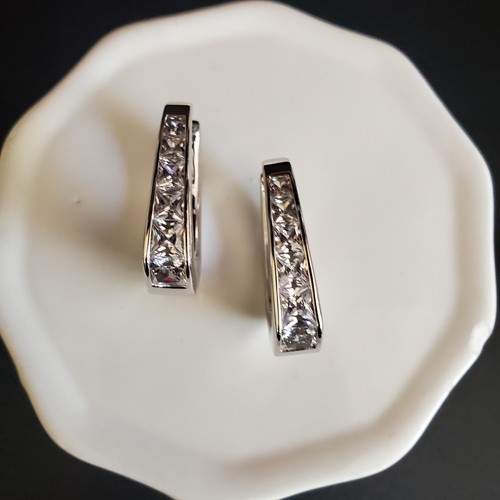 Kendra Scott Parker Creolen Silberplättchen mit klaren Kristallen - Bild 8 von 8