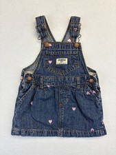 Oshkosh B  gosh Girls Dress Overalls Heart 18 Months Hearts Buckle Denim Jeans