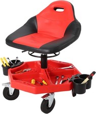 Rolling Mechanic Stool Creeper Seat Chair With Tools Tray 300 Lbs Height Adjust