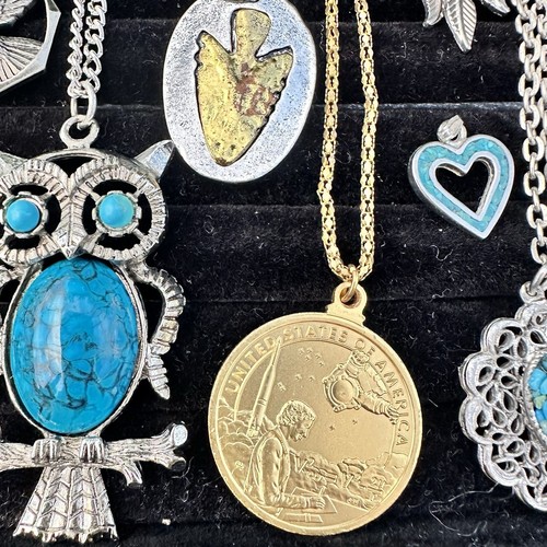 Südwesten Türkis Silber Kostüm Southwestern Halskette Anhänger Schmuck Konvolut - Bild 5 von 10
