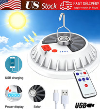 Solar Hanging Light Camping Outdoor Light Lamp Lantern Rechargeable With Remote