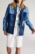 Sun + Stone Lucas Colorblock Patchwork Denim Jean Jacket Shacket Men’s Small