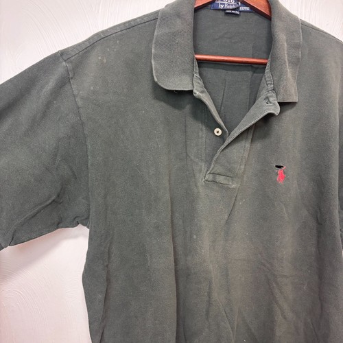 Polo Ralph Lauren vintage anni 90 t-shirt verde manica corta colletto casual uomo L - Foto 3 di 6