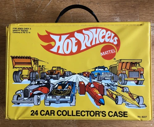 Vintage 1983 Hot Wheels 24 Car Collector's Case Storage Yellow BW No. 8227 USA