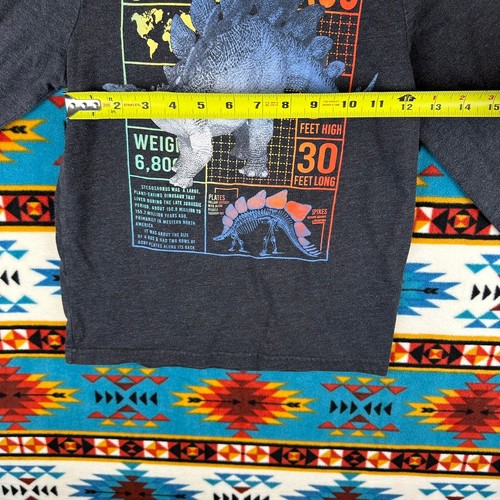 365 Kids Stegosaurus Graphic Tee Long Sleeve Gray Top Size 10 - Picture 3 of 5