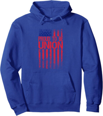 Proud To Be Union Workers Skilled Worker US Flag Unisex Hooded Sweatshirt
