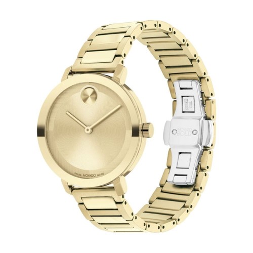 Nuevo reloj suizo Movado Bold Evolution 2.0 3601104 cuarzo esfera dorada para dama - Imagen 1 de 3