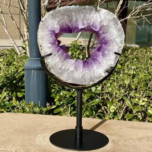 5.04LB Natural Amethyst Cave Crystal Slice Crescent shaped Cut - 第 12/14 張圖片
