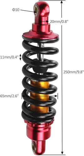 Ammortizzatore Posteriore 9,84" 250Mm Ammortizzatore Sospensione Regolazione per Dirt Pit Bike50Cc 70Cc 90 - Foto 5 di 6