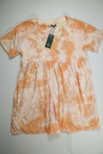Womens Wild Fable Orange Haze Short Sleeve Babydoll Sweatshirt Dress NEW! NWT