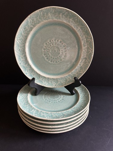 Anthropologie Old Havana Mint Set of 6 Salad Plates 8” - Picture 7 of 19