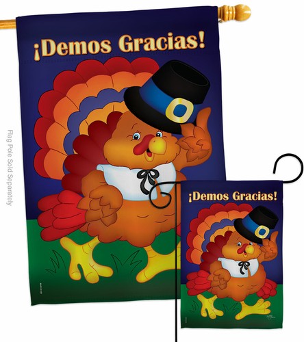 Demos Gracias Jardín Bandera Otoño Acción de Gracias Decorativo Patio Casa Banner - Imagen 4 de 19