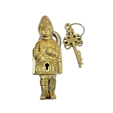 Antique Padlock Brass Hand Crafted Working Decorative Girl Doll Shape Padlock