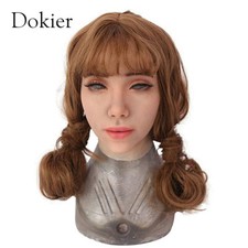 Dokier Realistic Silicone Female Mask Full Head Face Masks Cosplay Crossdresser