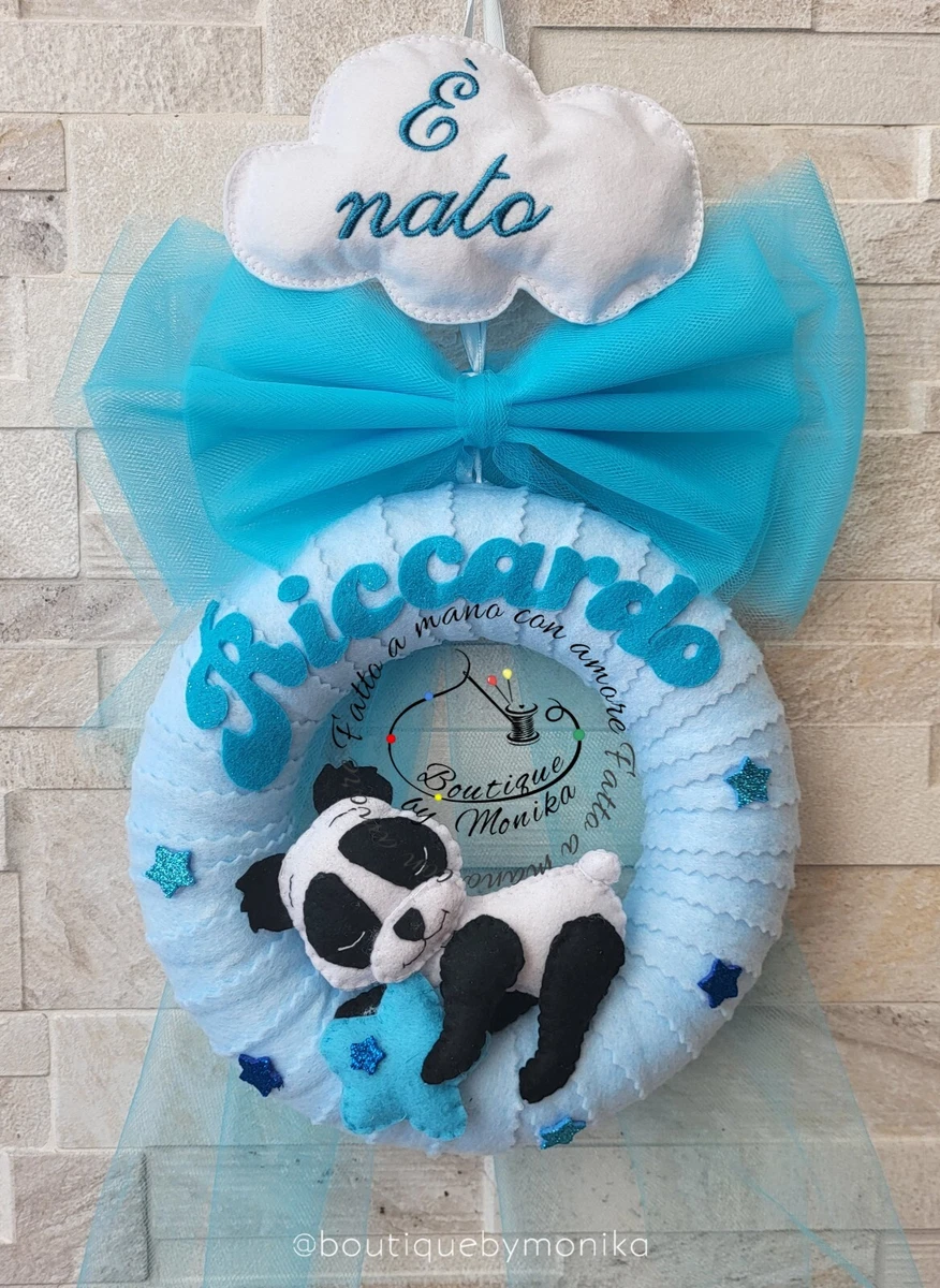 Ghirlanda Festone Benvenuto Baby Boy - 4 Metri Di Carta Sagomata