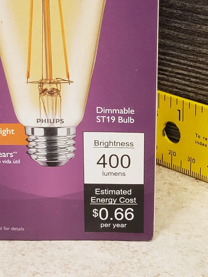 40 Watt 40w Phillips ST19 LED Dimmable Soft White Light Bulb 400Lmn - Image 2 of 4