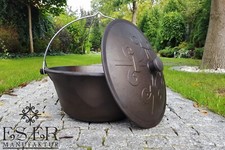 Ungarischer Gulaschkessel aus Gusseisen 10.5 L mit passendem Gusseisendeckel