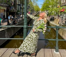 ZARA SIZE XS,S,M,L GREEN MIDI PRINTED SHIRT-DRESS | 2763/901/098 NWT