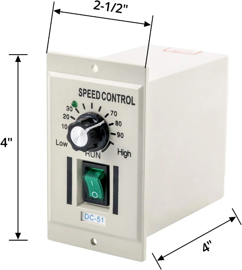 AC 110V 220V Knob Motor Speed Controller DC 0-90V Variable Adjustable Speed New - Image 2 of 4