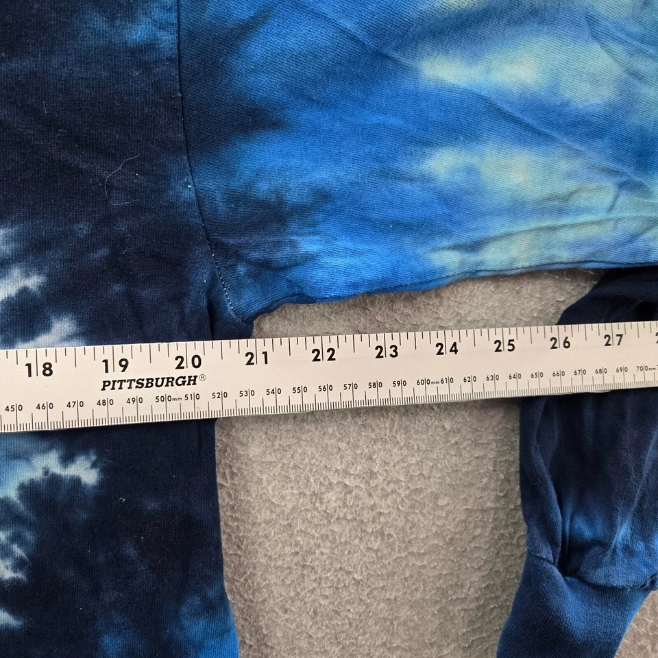 Pink + Dolphin Men Shirt Medium Blue Tie Dye Logo Waves Over Flames Surf Tee - Image 4 of 4