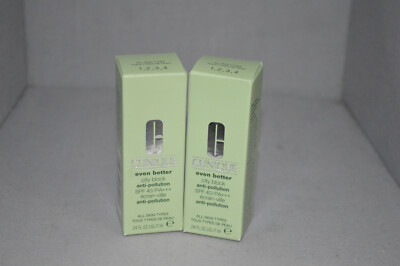 Clinique Even Better City Block Anti Pollution .24oz Each Lot Of 2 New Boxed