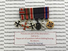 German WW2 1957 Veteran Bundeswehr 6 Miniature Medal Bar Iron Crosses Combat