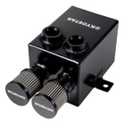Universal 2L 2 x 12AN Oil Breather Catch Tank Can +Filter +Drain Aluminium Black