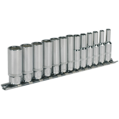 13er PACK - DEEP Steckschlüsselsatz - 1/4'' metrisch Vierkantantrieb - 6 Punkt WallDrive Drehmoment