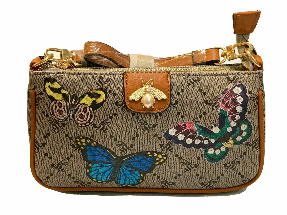 Classic LV With Butterfly Crafting Leather Fabric Bag Leather