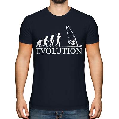 WINDSURFING EVOLUTION OF MAN HERREN T-SHIRT TOP GESCHENK KLEIDUNG WINDSURFER SURFEN