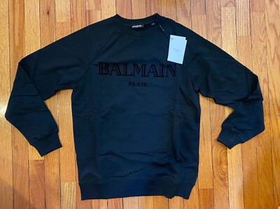 NEW  Black Crewneck Balmain Sweatshirt