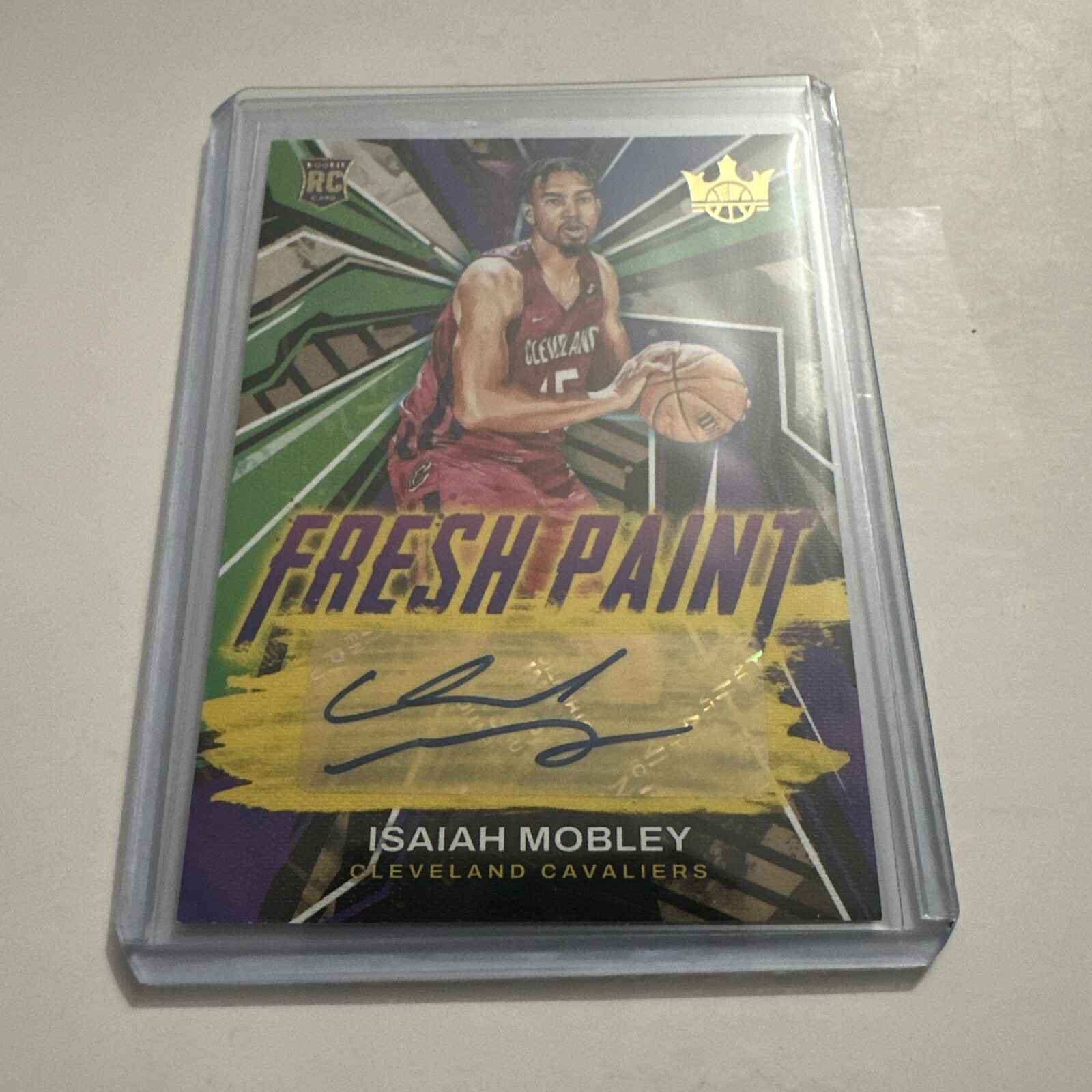 2022-23 Panini Court Kings Basketball Isaiah Mobley RC Fresh Paint Auto /199 SP