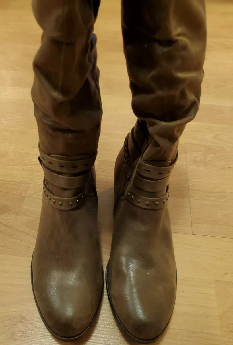 Yuu Ninah Tall Brown Boots Women s Size 5w Wide Calf New No Box eBay