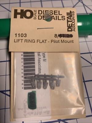 HO Scale Detail Associates 1103 Lift Ring Flat - Pilot Mount 8 Each