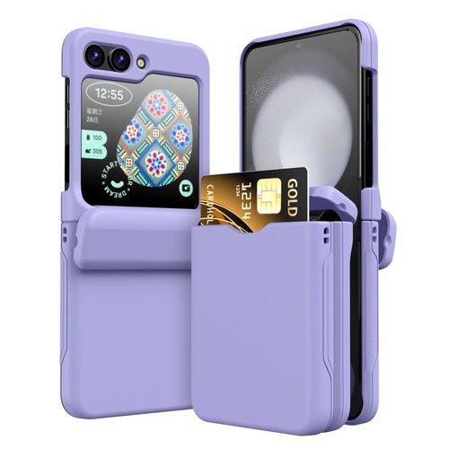 For Samsung Galaxy Z Flip 6/5/4/3 Full Body Hinge Case with Bulid in Card Slot - Picture 14 of 15