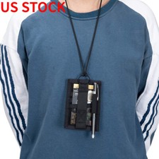 Tactical ID Card Case Patch Neck Lanyard and Credit Card Organizer ID Card Pouch