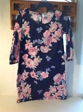 OLD NAVY Women's Sheath Dress sz petite S  ~ Blue Pink Floral Print cotton blend